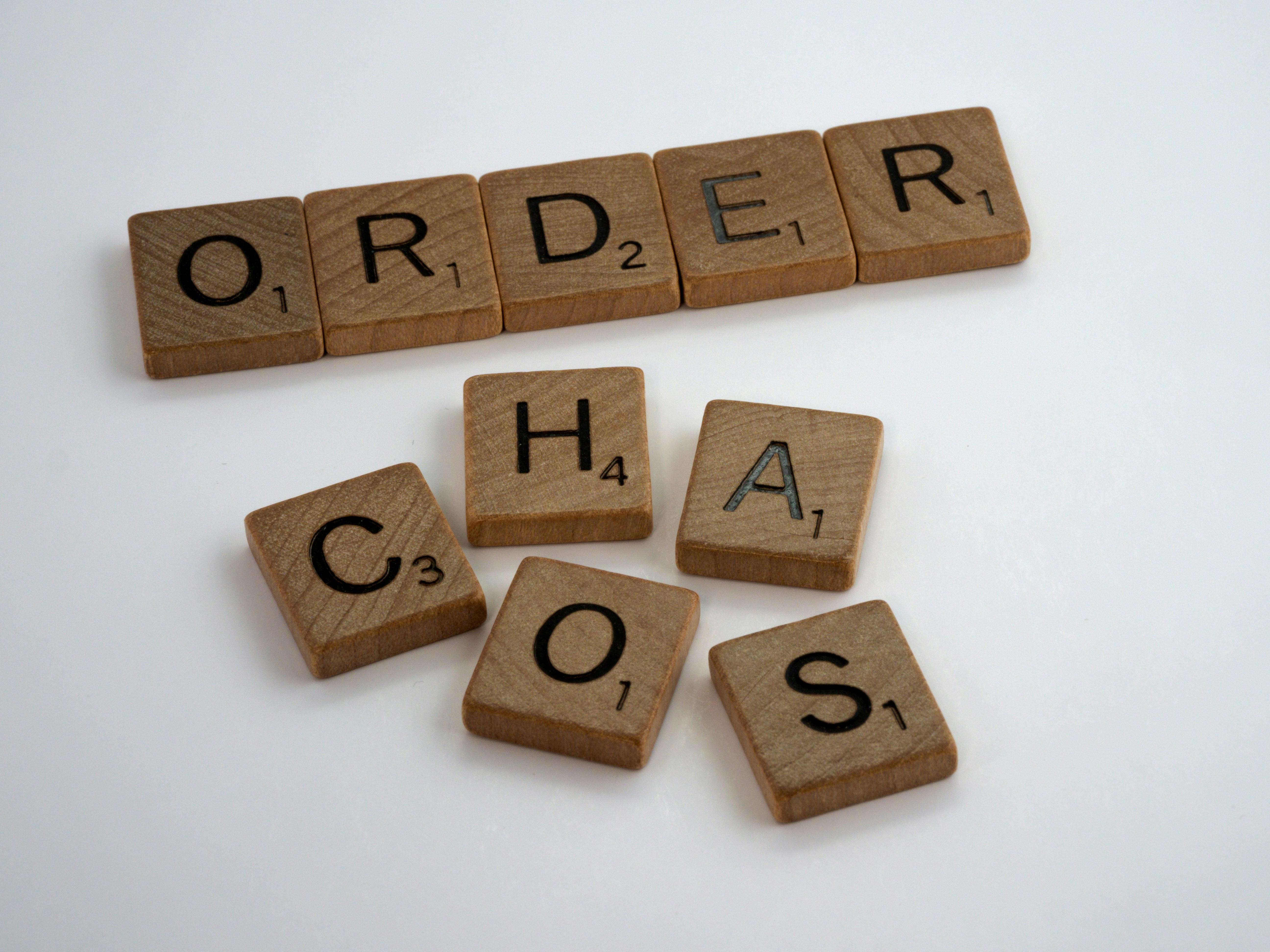 Order and chaos scrabble tiles