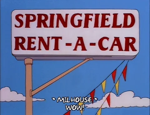 Springfield car rental sign