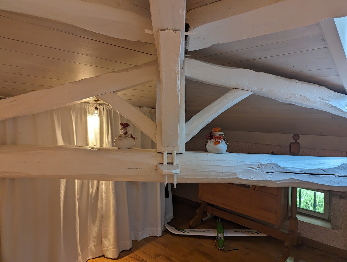 White washed beams